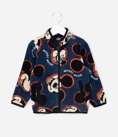 Saco Infantil en Fleece con Cuello Alto y Estampado del Mickey - Talle 1 a 5 años