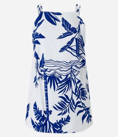 Blusa de Breteles en Viscolino con Paisaje Tropical Estampada 6