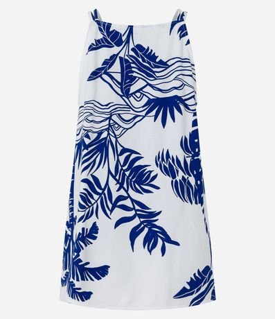 Blusa de Breteles en Viscolino con Paisaje Tropical Estampada 7