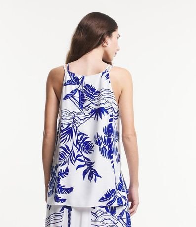 Blusa de Breteles en Viscolino con Paisaje Tropical Estampada 4