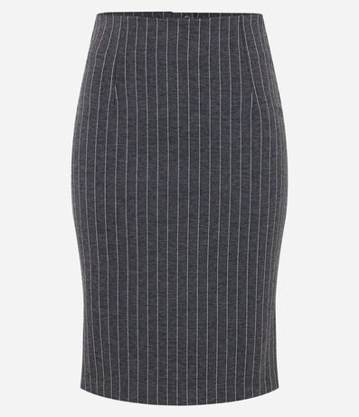 Pollera Tubo Cintura Alta con Rayas de Tiza