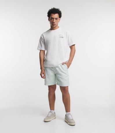 Bermuda Slim Sarga con Textura y Cordón en la Cintura 1