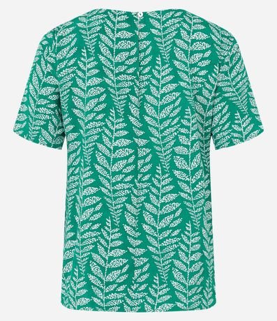 Blusa Manga Corta en Viscosa con Follajes Estampadas 2