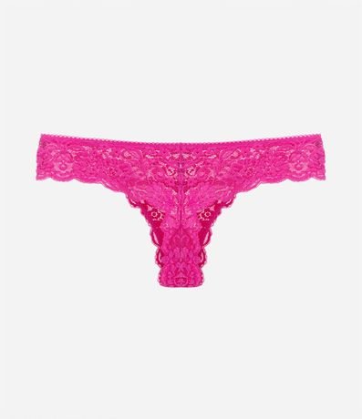 Bombacha Bikini Hilo en Encaje Floral con Moña en la Cintura 6