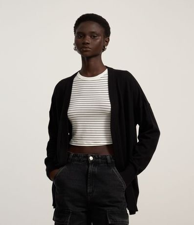 Cardigan Básico en Punto Leve