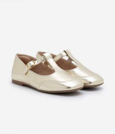 Zapatilla Infantil Metalizada con Cierre de Hebilla - Talle  20 al 27 5