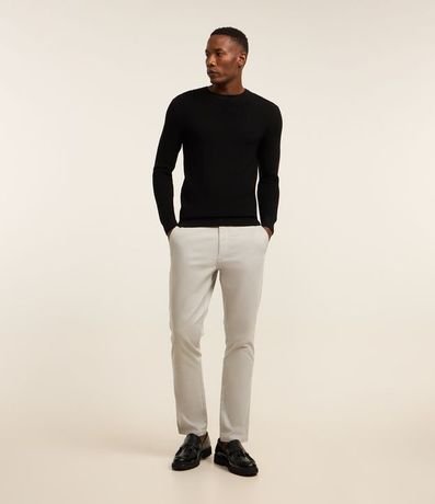Pantalón Slim en Sarga Sastrería con Bolsillos
