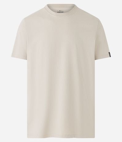 Remera Comfort Básica en Media Malla con Textura y Manga Corta