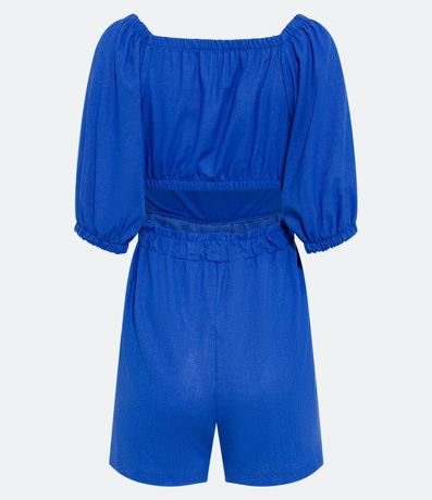 Enterito en Lino con Manga Abullonada y Cintura con Volado 2