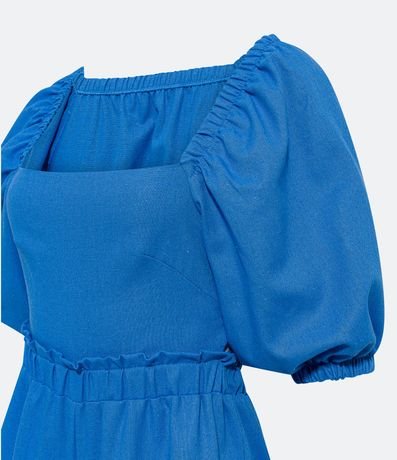 Enterito en Lino con Manga Abullonada y Cintura con Volado 2