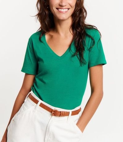 Blusa Básica en Algodón con Escote V 4