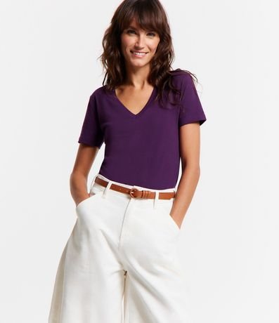 Blusa Básica en Algodón con Escote V 2