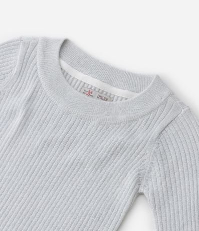 Blusa Acanalada Infantil con Hilo Metalizado y Manga Larga - Talle 5 a 14 años 5