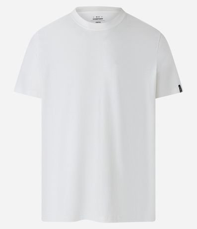 Remera Comfort Básica en Media Malla con Textura y Manga Corta