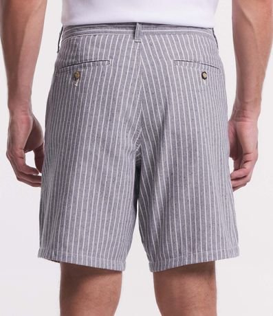 Bermuda Reta en Sarga con Estampado de Rayas 3