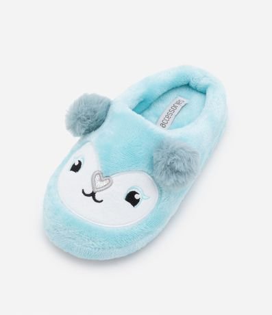 Pantufla Ojota Infantil en Fleece con Cara del Animalito y Pompón - Talle 29 al 36 2