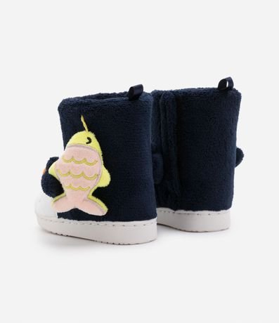 Pantufla Bota Infantil en Fleece con Bordado Penguin - Talle 19 al 28 2