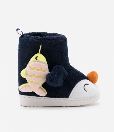 Pantufla Bota Infantil en Fleece con Bordado Penguin - Talle 19 al 28 4