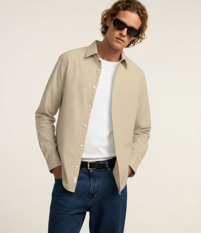 Camisa Regular Básica en Algodón con Manga Larga 3