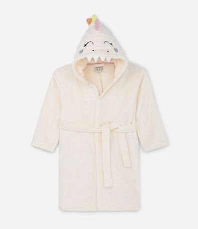 Bata de Baño Infantil en Fleece con Bordado de Dinosaurio con Cretas - Talle 3 a 12 años 1