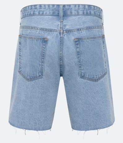 Bermuda Slim Jeans con Desgastes y Barra a Hilo 2