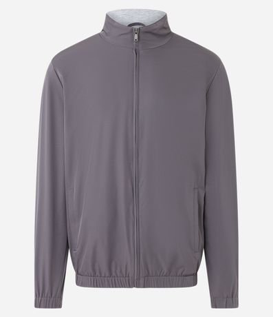 Campera Bomber con Cuello Alto y Bolsillos 1