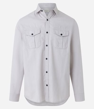 Camisa Manga Larga en Sarga con Bolsillos 6
