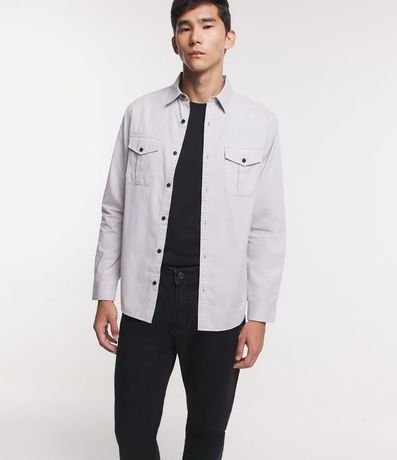 Camisa Manga Larga en Sarga con Bolsillos 4