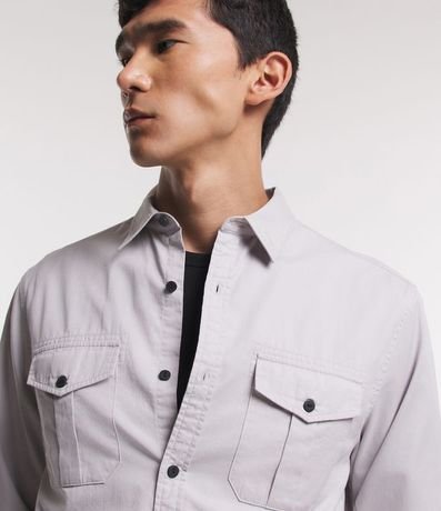 Camisa Manga Larga en Sarga con Bolsillos 5