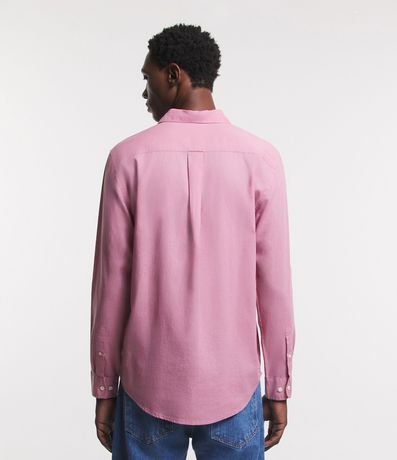 Camisa Comfort Básica en Lino Manga Larga 3