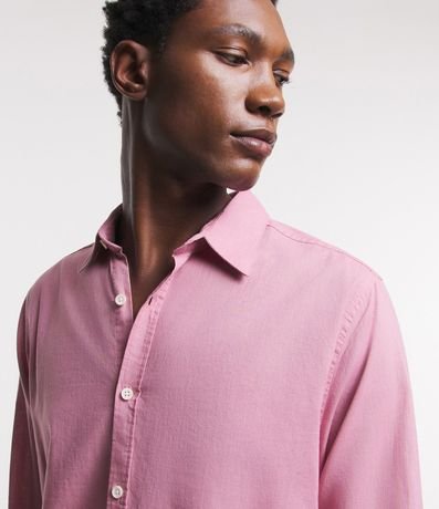 Camisa Comfort Básica en Lino Manga Larga 4