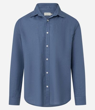 Camisa Comfort Básica en Lino Manga Larga 7