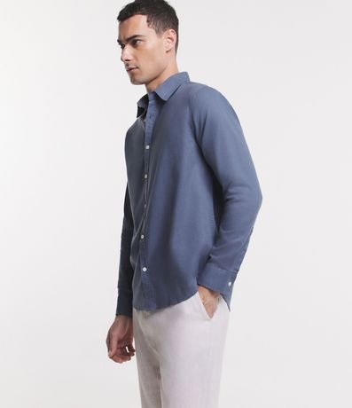 Camisa Comfort Básica en Lino Manga Larga 5