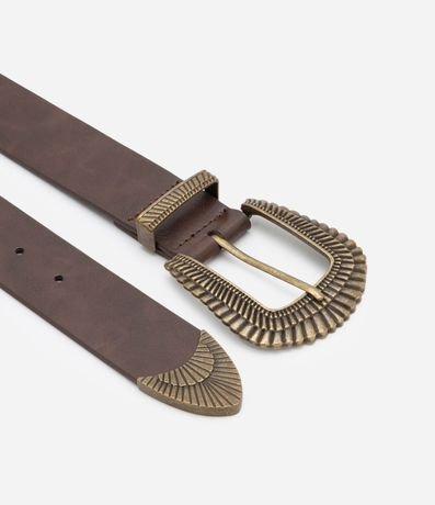 Cinturón Médio con Hebilla y Detalles Metálicos Trabajados 3