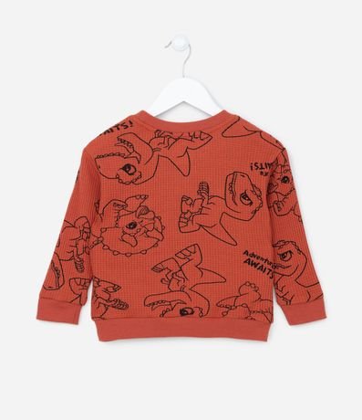 Remera Infantil en Malla Waffle Texturizada Estampa Jurassic Baby - Talle 2 a 5 años 2