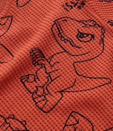 Remera Infantil en Malla Waffle Texturizada Estampa Jurassic Baby - Talle 2 a 5 años 3