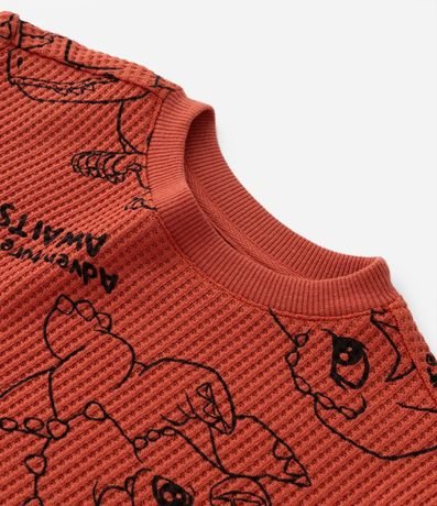 Remera Infantil en Malla Waffle Texturizada Estampa Jurassic Baby - Talle 2 a 5 años 4