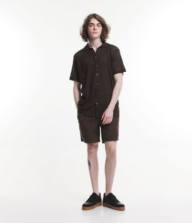 Camisa Relaxed de Punto Abierto con Cuello Inglés 2