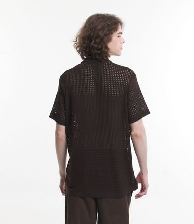 Camisa Relaxed de Punto Abierto con Cuello Inglés 3