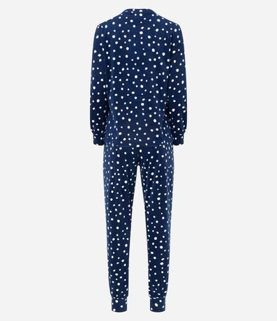 Pijama Largo en Plush con Estampado de Lunares 7