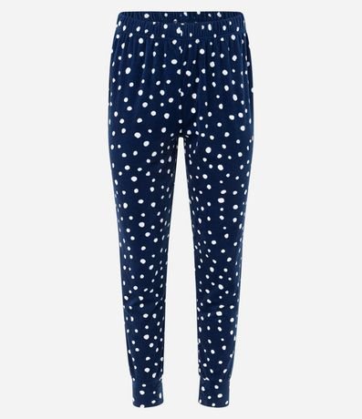 Pijama Largo en Plush con Estampado de Lunares 8