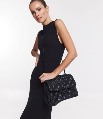 Bolso Shoulder Grande con Textura Capitoneada y Correa de Cadena 8
