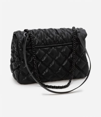 Bolso Shoulder Grande con Textura Capitoneada y Correa de Cadena 5