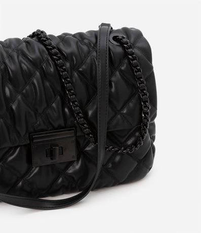 Bolso Shoulder Grande con Textura Capitoneada y Correa de Cadena 7