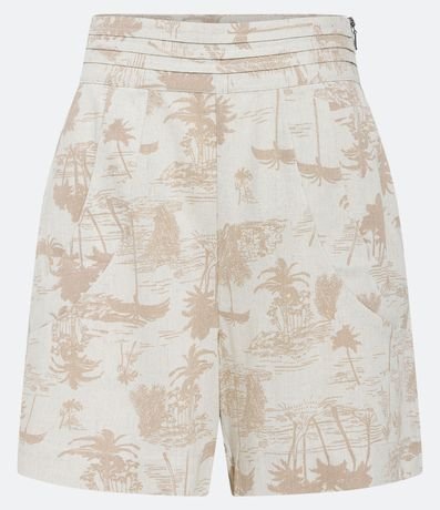 Short Cintura Mediana en Viscolino con Cocoteros Estampados 5