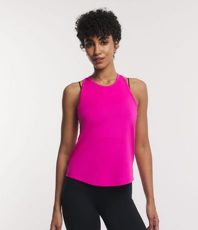 Musculosa Nadador Deportiva Alargada en Microfibra