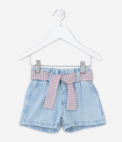 Short Clochard Infantil Jeans con Cinturón de Pañuelo - Talle 1 a 5 años 1