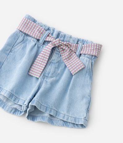 Short Clochard Infantil Jeans con Cinturón de Pañuelo - Talle 1 a 5 años 5
