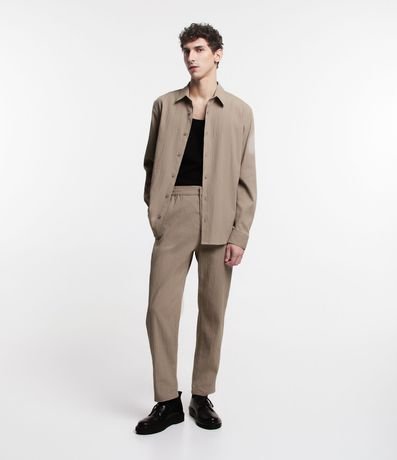 Pantalón Relaxed en Ana Ruga con Cintura Elástica 1