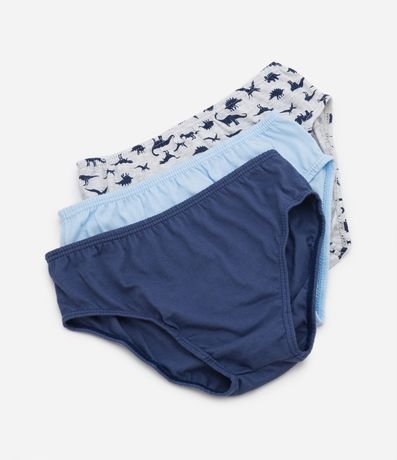 Kit 03 Calzoncillos Infantil Slip con Estampado de Dinosaurios - Talle 2 aos 12 años 1
